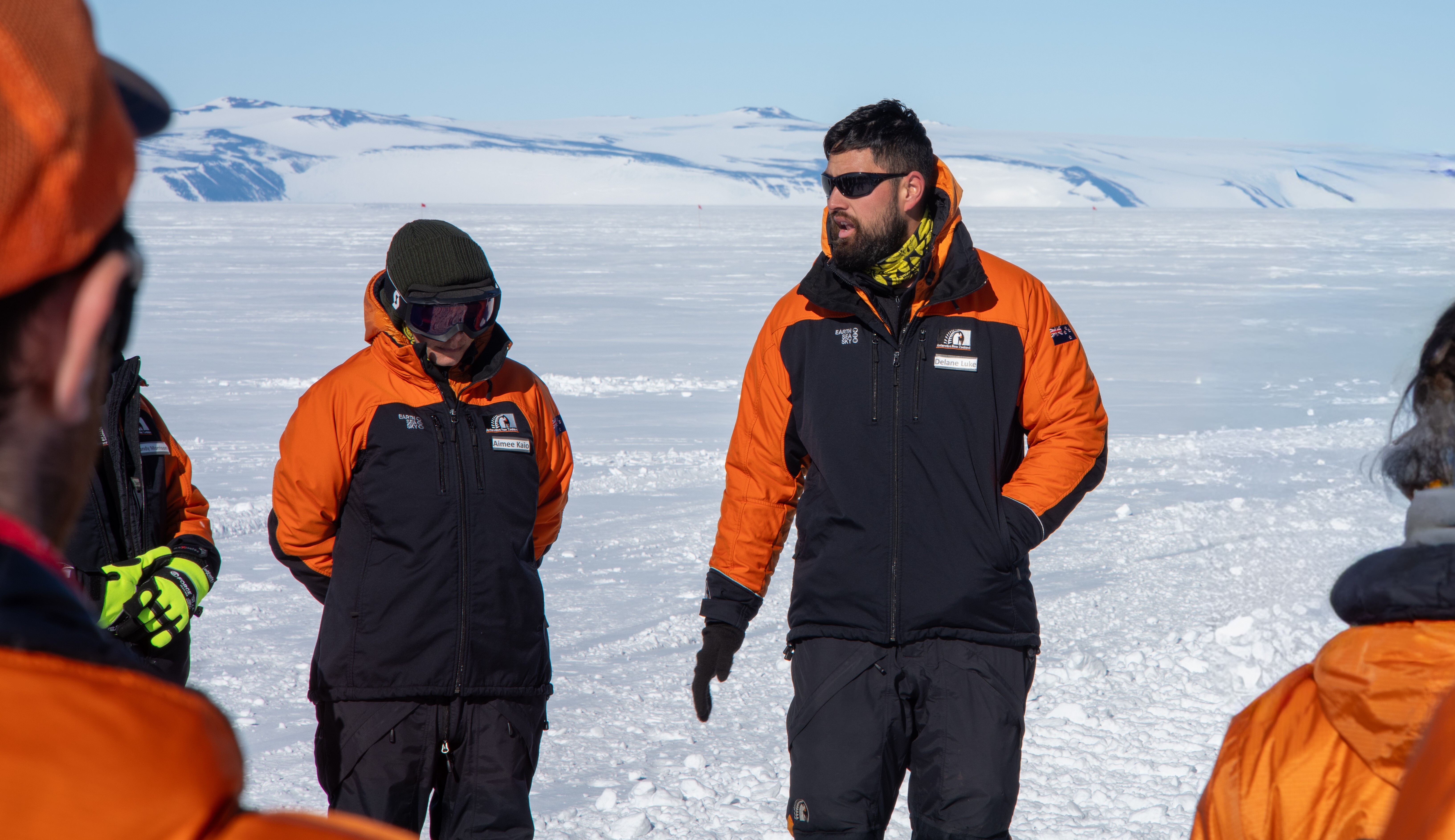 Traverse Departure karakia 2 8 Nov 2025 Ant Science Platform kahui cochair Aimee Kaio and kaiarahi ranghau Maori Delane Luke Anthony Powell Antarctica New Zealand 1c