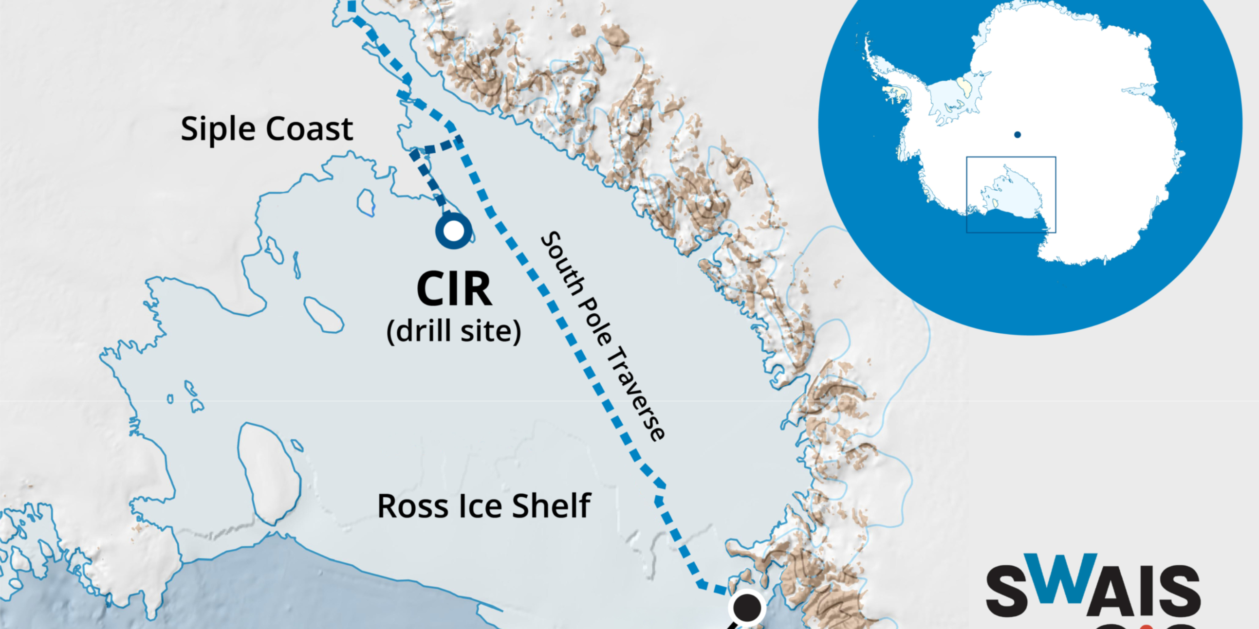 Crary Ice Rise map Graphic SWAIS2 C map Quantarctica Norweigan Polar Institute