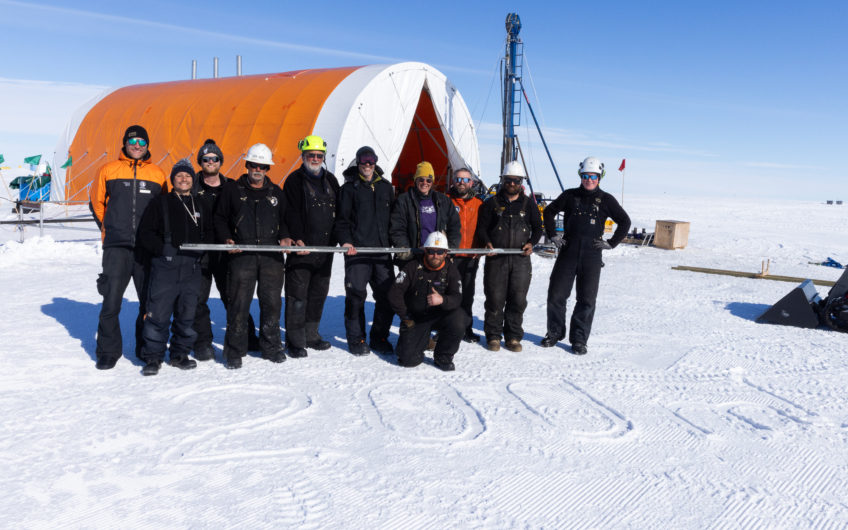 Some of the team with the core that passed 200m credit Ana Tovey SWAIS2 C