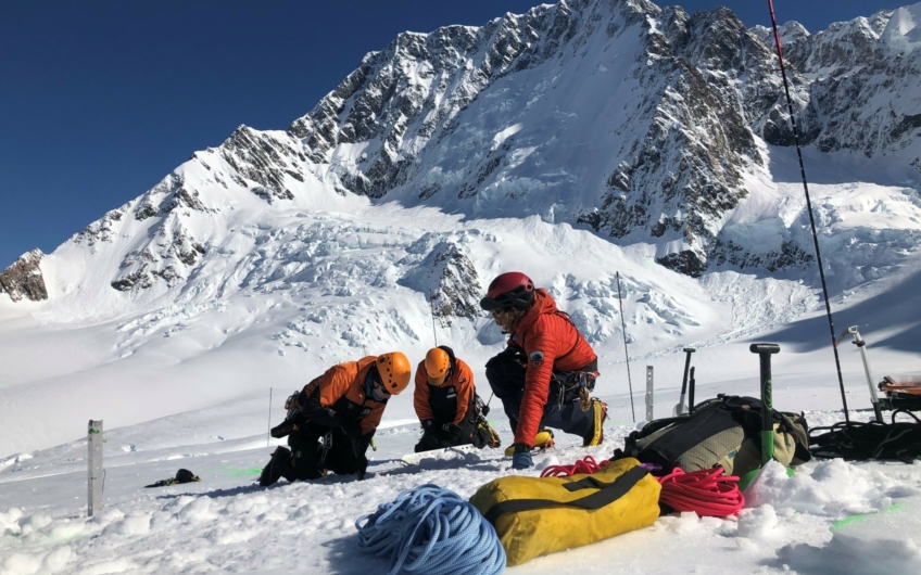 The field team doing search and rescue training at Mt Cook Photo by Dave Alderson
